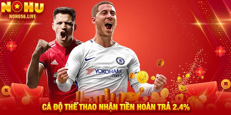 Cá độ thể thao nhận tiền hoàn trả 2.4%